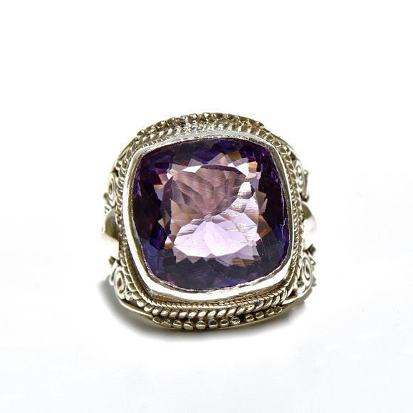 925 Silver Amethyst Large Cocktail Ring